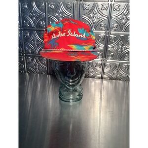 Vintage Padre Island Souvenir Tropical Flower‎ Pattern Baseball Cap